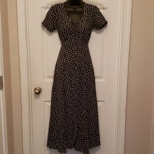 SMALL Black White Clover Print ESPIRIT Dress